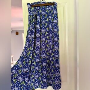 Boden Blue and Green Patterned Maxi Skirt